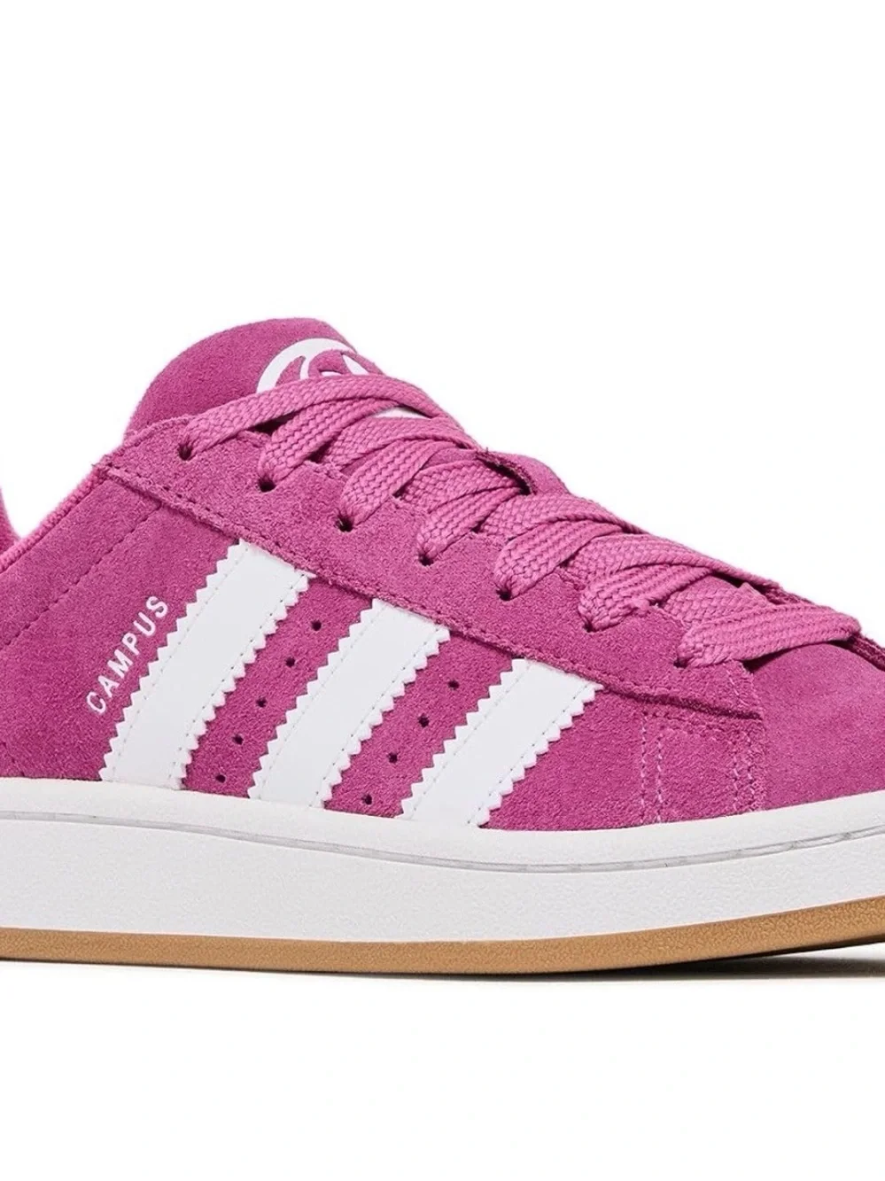 adidas Hot Pink Suede Low-Top Sneakers with White Stripes